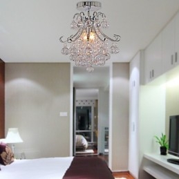 Moderní současný křišťálový galvanizovaný kovový lustr ve stylu Mini