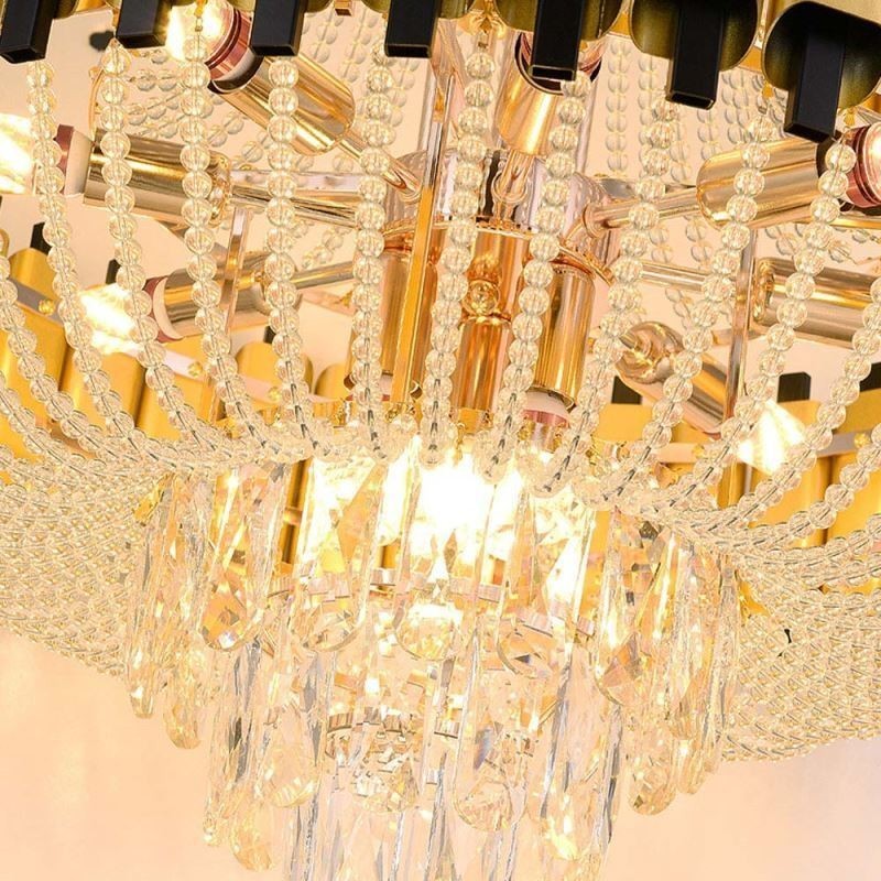 Luxusní dekorativní stropní svítidlo křišťálové závěsné světle zlaté