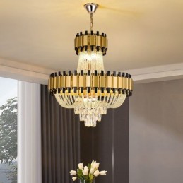 Luxusní dekorativní stropní svítidlo křišťálové závěsné světle zlaté