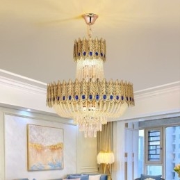 Křišťálové závěsné svítidlo Luxusní dekorativní stropní svítidlo 60 cm