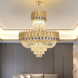 Křišťálové závěsné svítidlo Luxusní dekorativní stropní svítidlo 60 cm