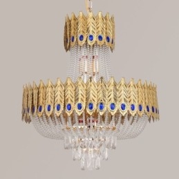 Křišťálové závěsné svítidlo Luxusní dekorativní stropní svítidlo 60 cm