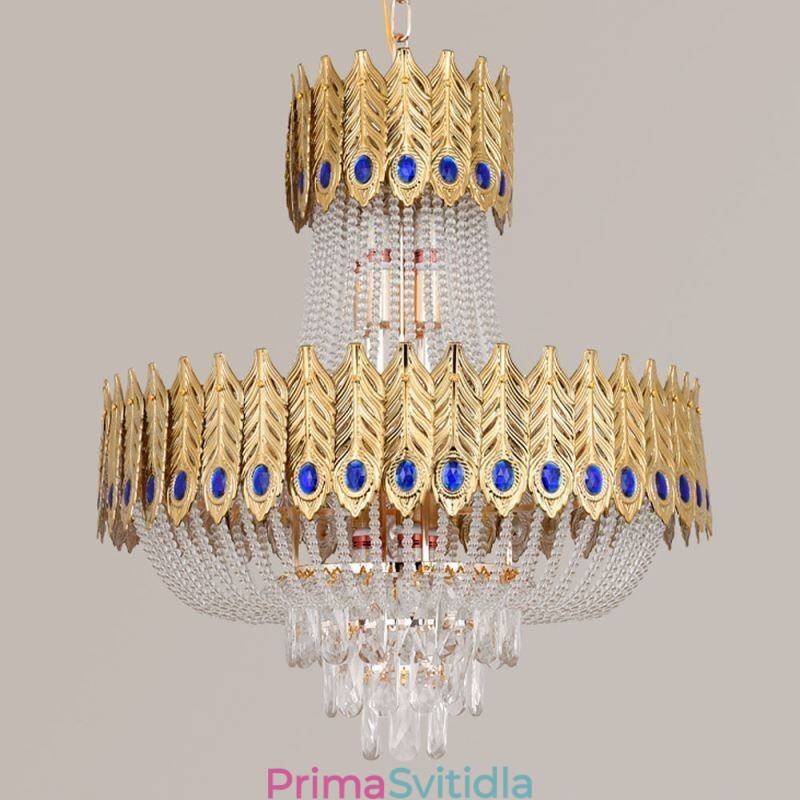 Křišťálové závěsné svítidlo Luxusní dekorativní stropní svítidlo 60 cm