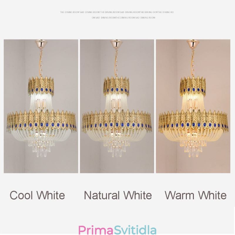 Křišťálové závěsné svítidlo Luxusní dekorativní stropní svítidlo 60 cm