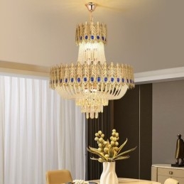 Křišťálové závěsné svítidlo Luxusní dekorativní stropní svítidlo 60 cm