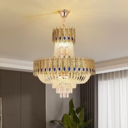 Křišťálové závěsné svítidlo Luxusní dekorativní stropní svítidlo 60 cm