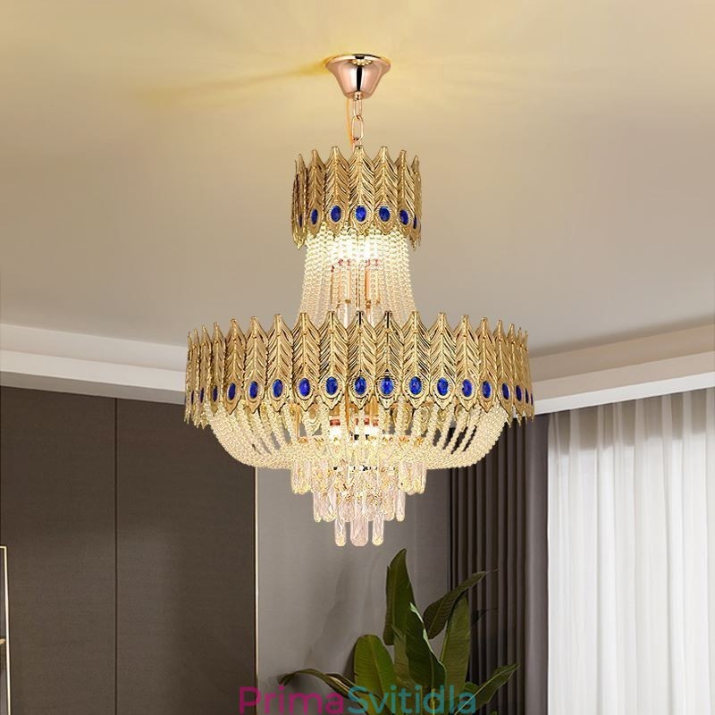 Křišťálové závěsné svítidlo Luxusní dekorativní stropní svítidlo 60 cm
