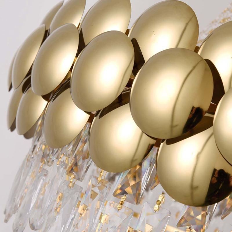 Křišťálové závěsné světlo galvanicky pozlacené duplexní luxusní dekorativní stropní svítidlo 80 cm