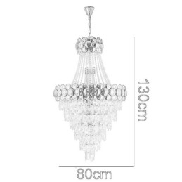 Křišťálové závěsné světlo galvanicky pozlacené duplexní luxusní dekorativní stropní svítidlo 80 cm