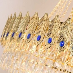 Křišťálové závěsné svítidlo Sofistikované luxusní dekorativní závěsné svítidlo 80 cm