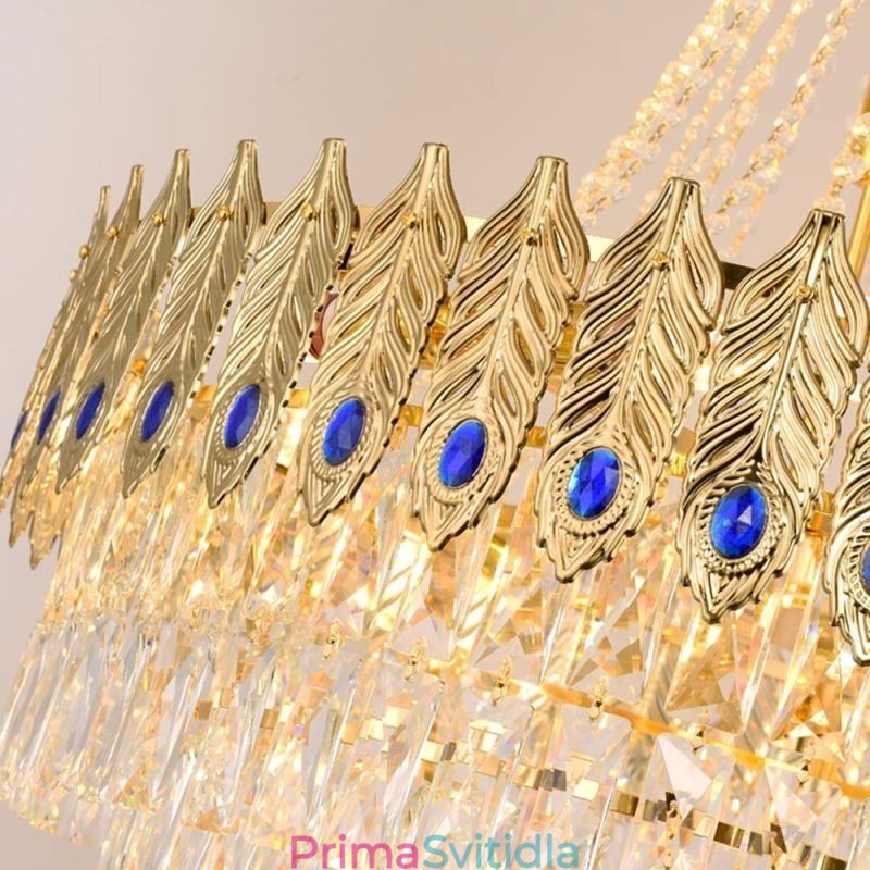Křišťálové závěsné svítidlo Sofistikované luxusní dekorativní závěsné svítidlo 80 cm