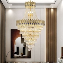 Křišťálové závěsné svítidlo Sofistikované luxusní dekorativní závěsné svítidlo 80 cm