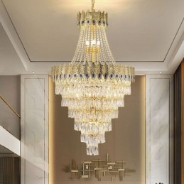 Křišťálové závěsné svítidlo Sofistikované luxusní dekorativní závěsné svítidlo 80 cm