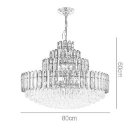 Křišťálové závěsné svítidlo Čtyři vrstvy luxusní dekorativní stropní svítidlo 80 cm