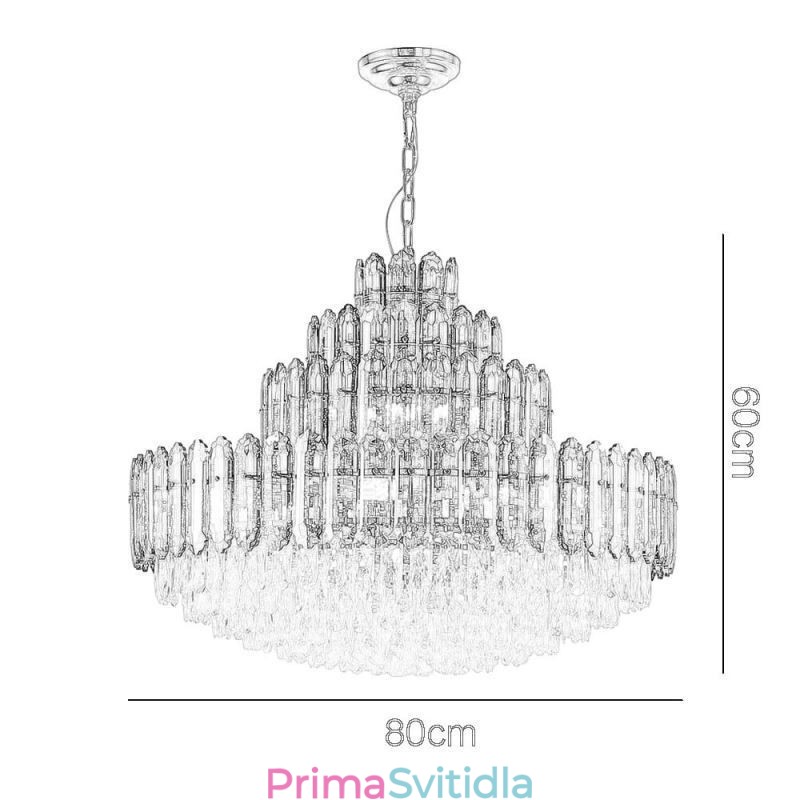 Křišťálové závěsné svítidlo Čtyři vrstvy luxusní dekorativní stropní svítidlo 80 cm
