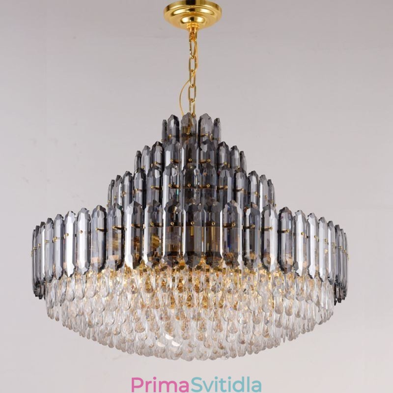 Křišťálové závěsné svítidlo Čtyři vrstvy luxusní dekorativní stropní svítidlo 80 cm