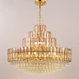 Křišťálové závěsné svítidlo Čtyři vrstvy luxusní dekorativní stropní svítidlo 80 cm