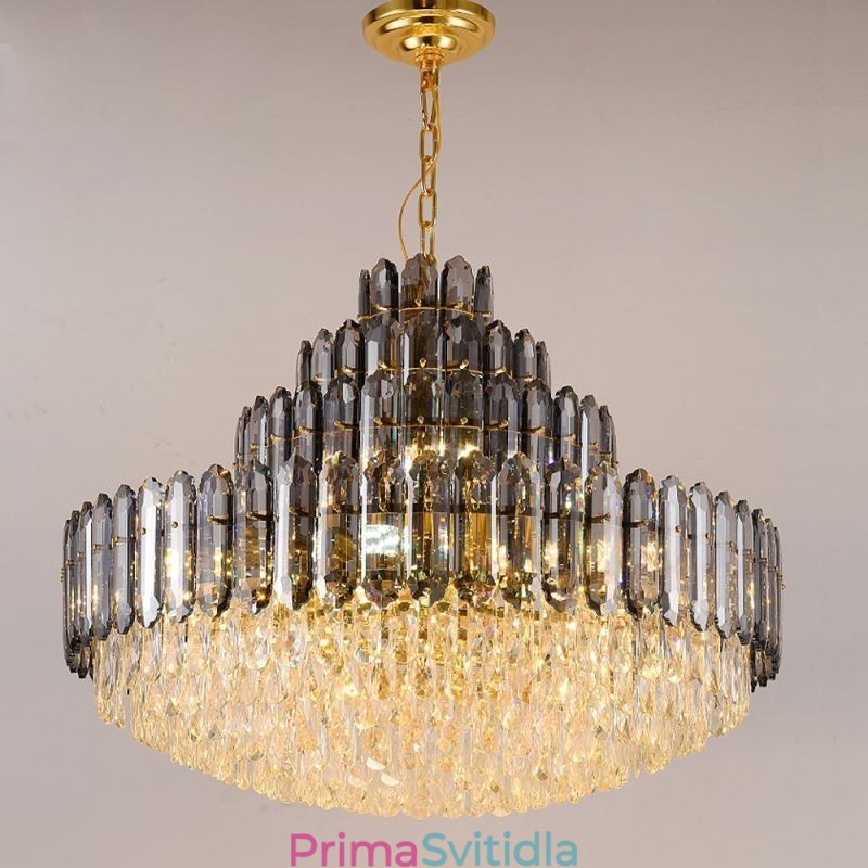 Křišťálové závěsné svítidlo Čtyři vrstvy luxusní dekorativní stropní svítidlo 80 cm