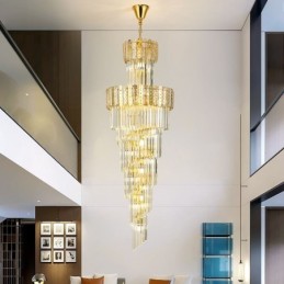 Zlaté křišťálové závěsné svítidlo Luxusní dekorativní stropní svítidlo 60*H180cm