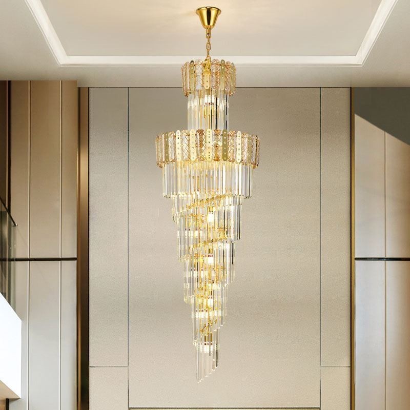 Zlaté křišťálové závěsné svítidlo Luxusní dekorativní stropní svítidlo 60*H180cm