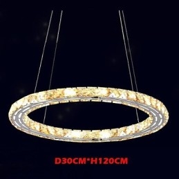 Křišťálové závěsné svítidlo svítidla Moderní svítidla Amber K9 Crystal kulatý jednoduchý prstenec 30CM
