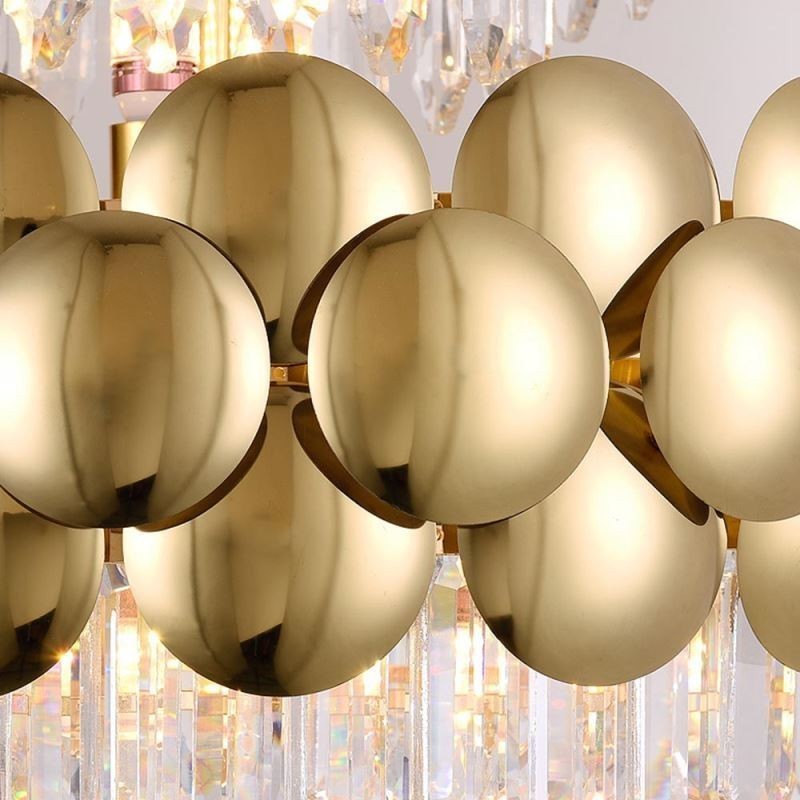 Křišťálové závěsné svítidlo galvanicky pozlacené luxusní dekorativní stropní svítidlo 60 cm