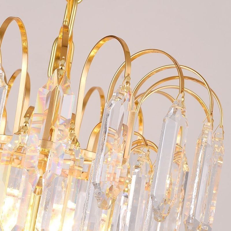 Křišťálové závěsné svítidlo galvanicky pozlacené luxusní dekorativní stropní svítidlo 60 cm