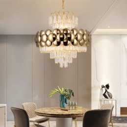 Křišťálové závěsné svítidlo galvanicky pozlacené luxusní dekorativní stropní svítidlo 60 cm