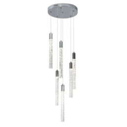Závěsné svítidlo Chrome Crystal Column Cluster Stropní světlo