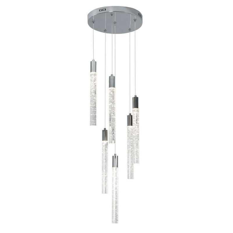 Závěsné svítidlo Chrome Crystal Column Cluster Stropní světlo