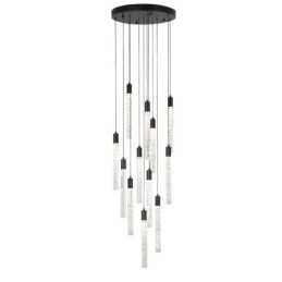 Závěsné světlo Černý křišťálový sloupec Cluster Stropní světlo