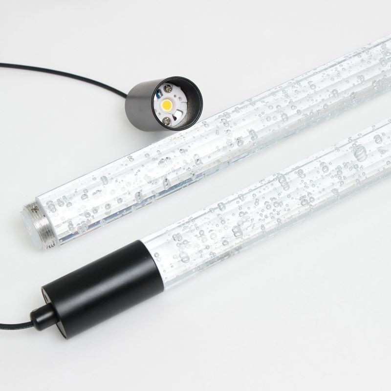 Závěsné světlo Černý křišťálový sloupec Cluster Stropní světlo