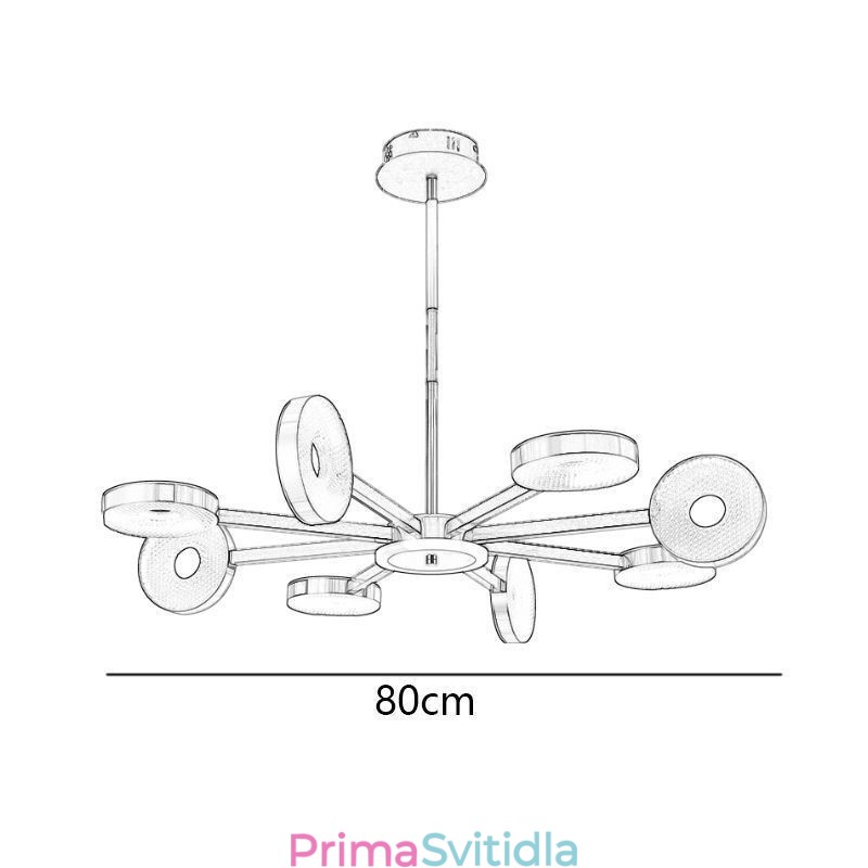 Minimalistické závěsné světlo s devíti hlavami kruhové stropní svítidlo