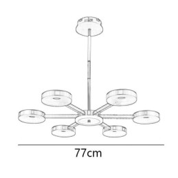 Závěsné světlo Minimalistické sedmihlavé kruhové stropní svítidlo