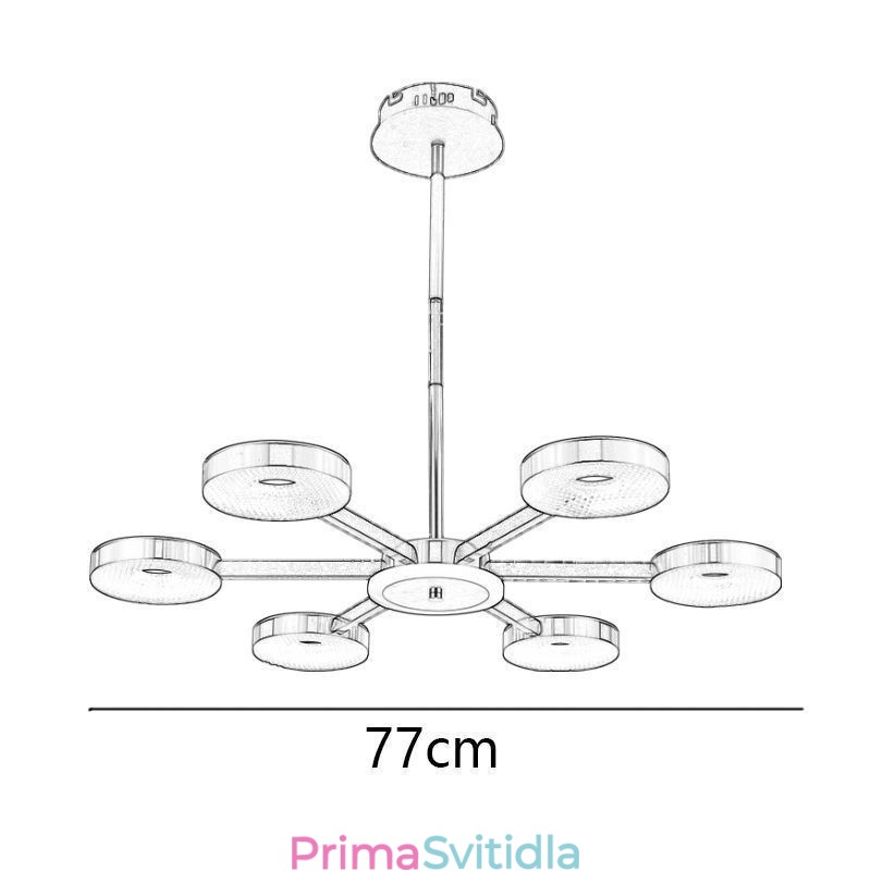 Závěsné světlo Minimalistické sedmihlavé kruhové stropní svítidlo