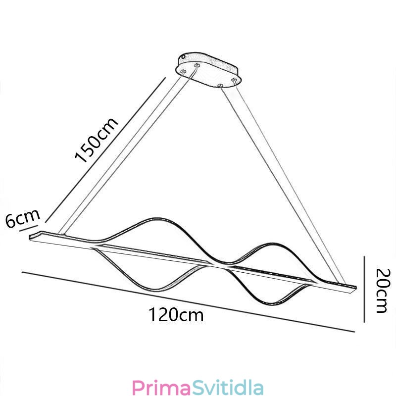 Závěsné minimalistické světelné vlnové stropní světlo