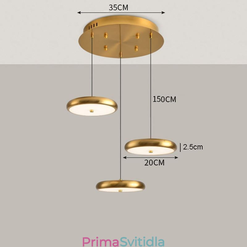 Závěsné svítidlo se třemi hlavami kulaté závěsné světlo