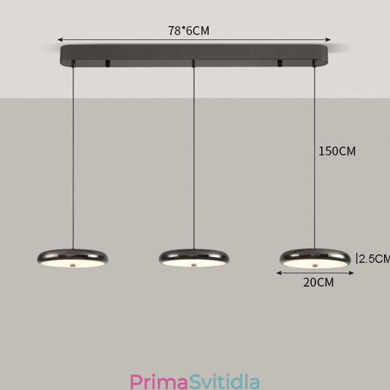 Stropní svítidlo Tříhlavé závěsné světlo