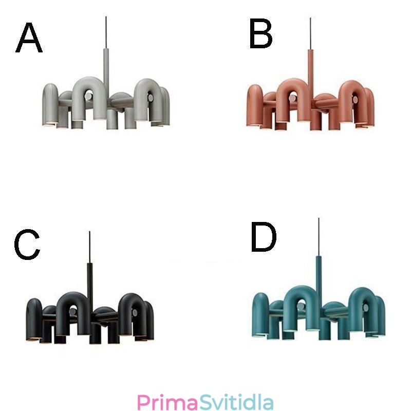 Závěsné svítidlo kulaté kované stropní svítidlo ve tvaru U 90 otočné stínidlo
