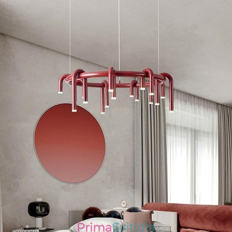 Stropní svítidlo Moderní Nordic Duplex Building Kruhové závěsné světlo ve tvaru U