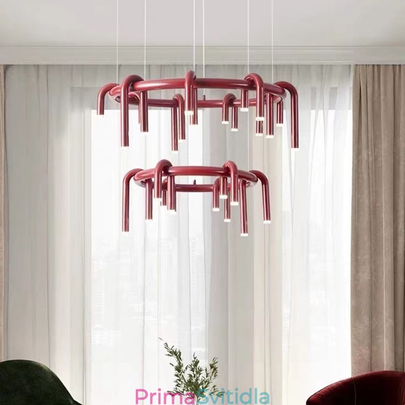 Stropní svítidlo Moderní Nordic Duplex Building Kruhové závěsné světlo ve tvaru U