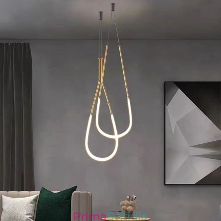 Závěsné světlo Creative Line Bambusový stropní světlý černozlatý Závěsné světlo Creative Line Bambusový stropní světlý černozlatý