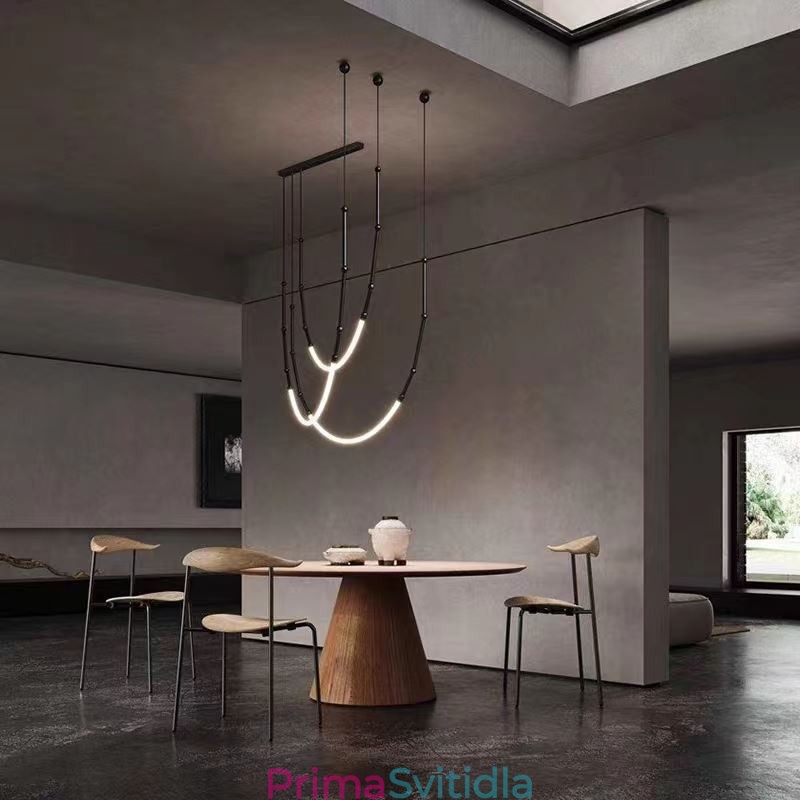Závěsné světlo Creative Line Bambusový stropní světlý černozlatý