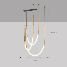 Závěsné světlo Creative Line Bambusový stropní světlý černozlatý