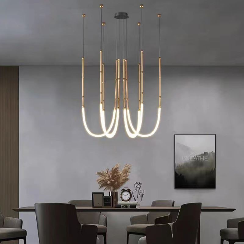 Stropní světlo Creative Line Bamboo Hanging Light Black Gold