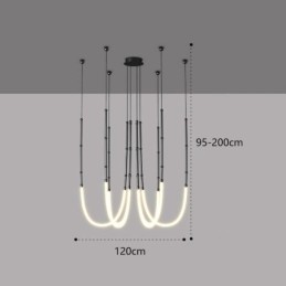 Stropní světlo Creative Line Bamboo Hanging Light Black Gold