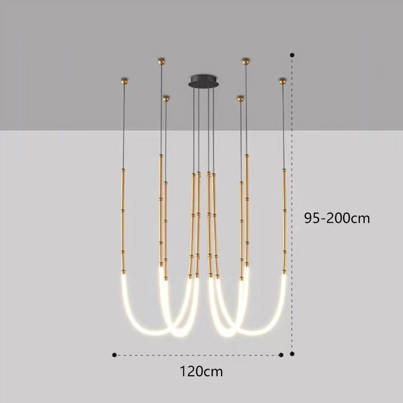 Stropní světlo Creative Line Bamboo Hanging Light Black Gold