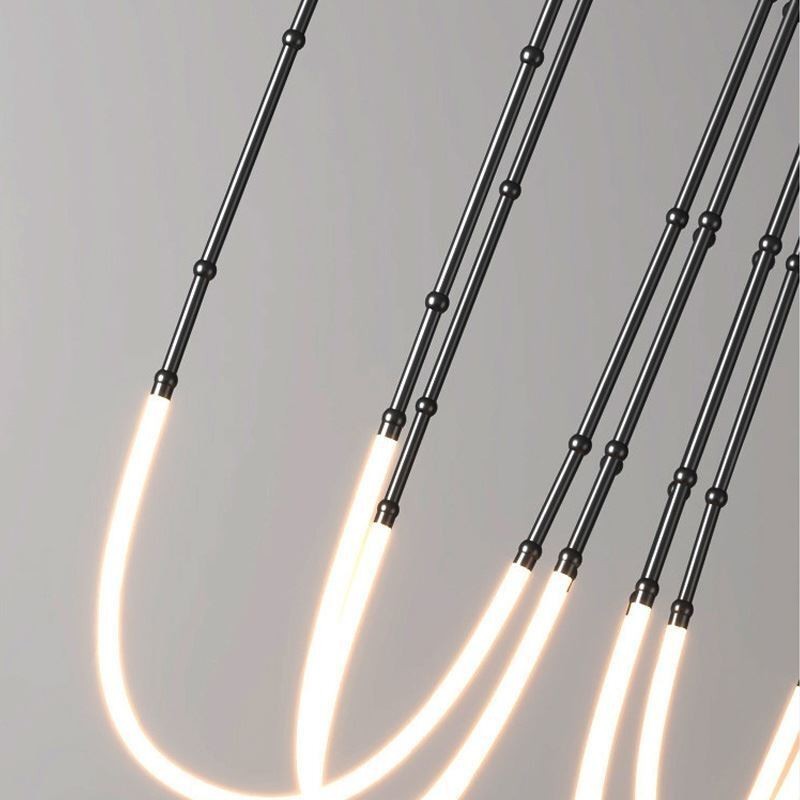Stropní světlo Creative Line Bamboo Hanging Light Black Gold