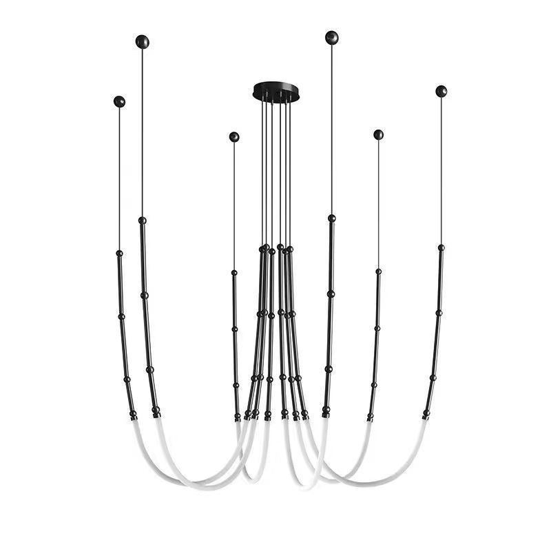 Stropní světlo Creative Line Bamboo Hanging Light Black Gold
