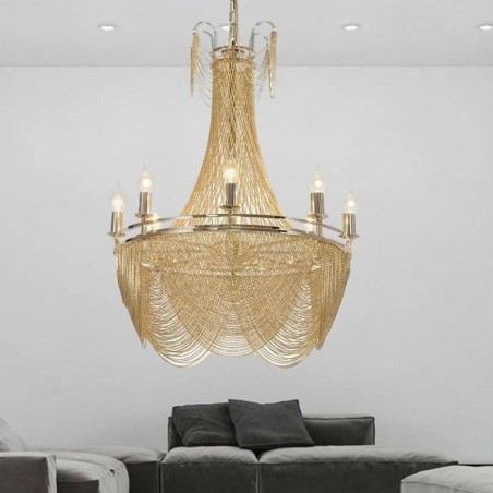Hliníkové řetízkové svítidlo Creative Light Luxusní střapec Dekorativní světle zlatá stříbrná Hliníkové řetízkové svítidlo Creative Light Luxusní střapec Dekorativní světle zlatá stříbrná